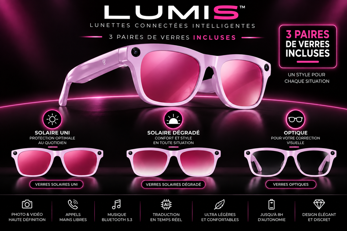 LUMIS™ – Lunettes connectées Bluetooth | Photos, appels et musique
