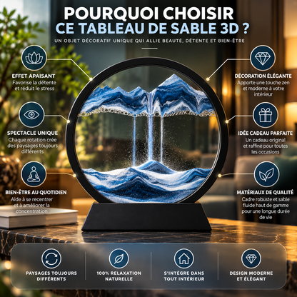 SÉRÉNYA™ – Tableau de sable mouvant 3D
